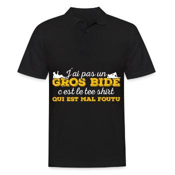 J'ai Pas Un Gros Bide Humour Sarcasme - Polo Homme - noir - Devant - Kai (181cm)