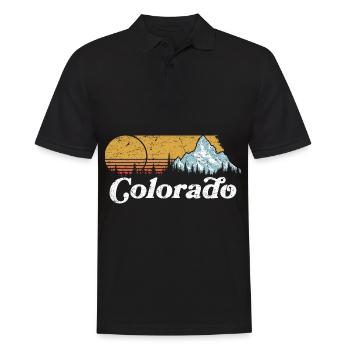 Colorado State USA Berge Wandern Urlaub retro - Männer Poloshirt - Schwarz - Vorne - Kai (181cm)