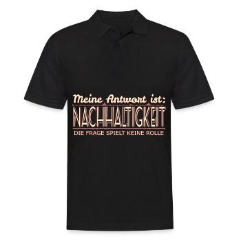 Nachhaltigkeit - Männer Poloshirt - Schwarz - Vorne - Kai (181cm)