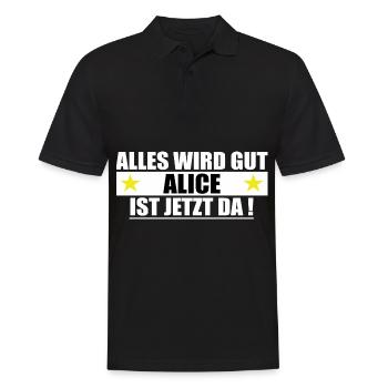 Alice Last Name First Name Birthday - Men's Polo Shirt - black - Front - Kai (181cm)