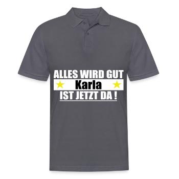 Karla Nom Prénom Anniversaire - Polo Homme - charbon - Devant - Nico (186cm)