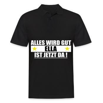 Ella Name Vorname Geburtstag - Männer Poloshirt - Schwarz - Vorne - Kai (181cm)