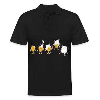Popcorn - Männer Poloshirt - Schwarz - Vorne - Kai (181cm)