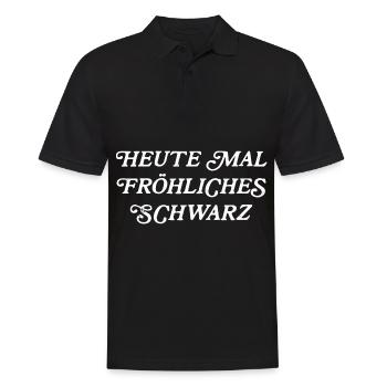 Heute mal fröhliches schwarz - Männer Poloshirt - Schwarz - Vorne - Kai (181cm)