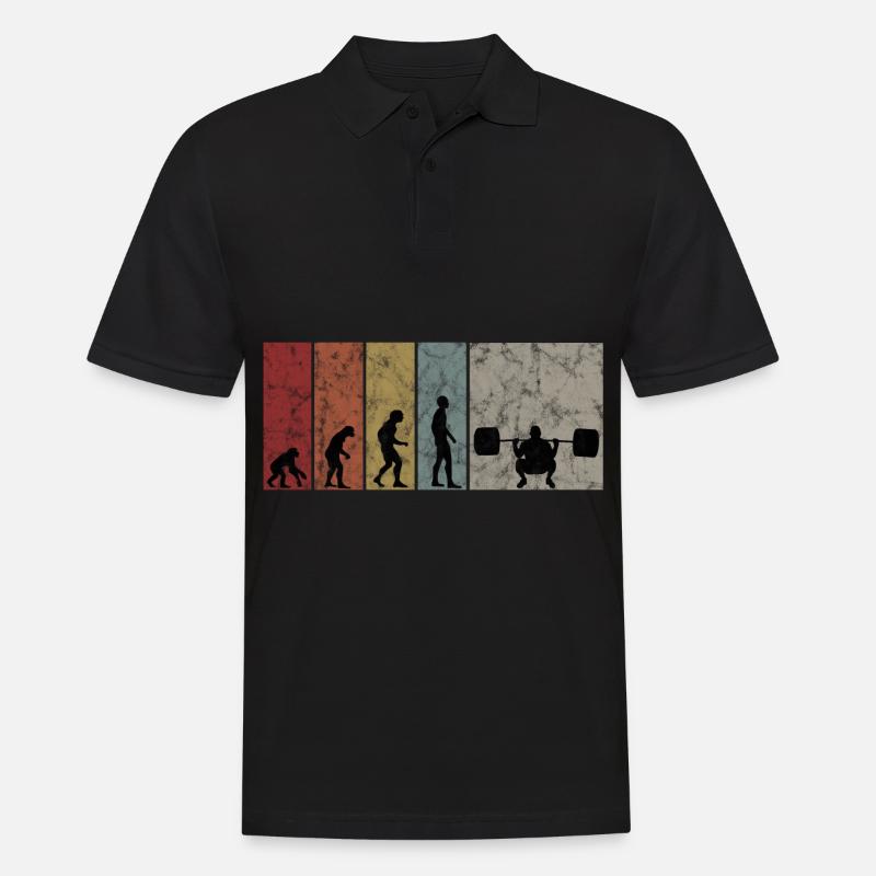Musculation Bodybuilder GYM Evolution Rétro - Polo Homme - noir