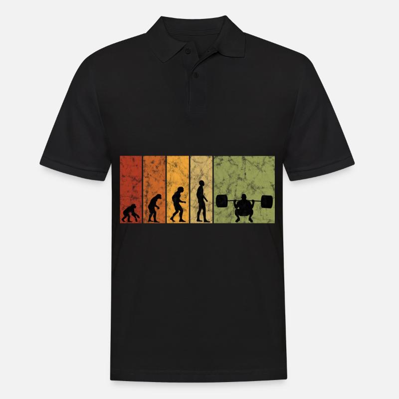 Bodybuilding Bodybuilder GYM Evolution Retro - Männer Poloshirt - Schwarz