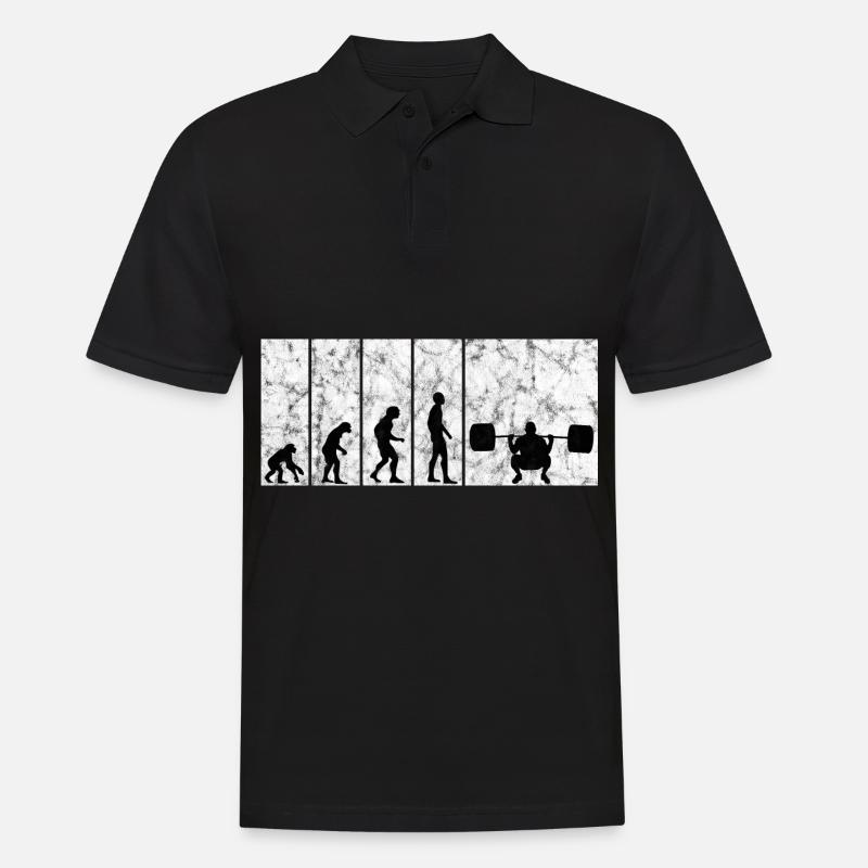 Musculation Bodybuilder GYM Evolution Rétro - Polo Homme - noir