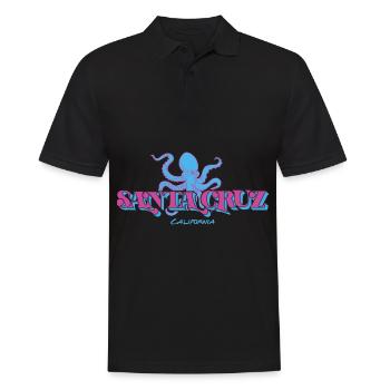 Santa Cruz Californie vintage rétro surfing ville - Polo Homme - noir - Devant - Kai (181cm)