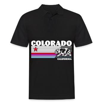Colorado State USA Berge Wandern Urlaub retro - Männer Poloshirt - Schwarz - Vorne - Kai (181cm)