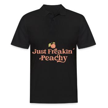 juste pêche - peach fruit dicton - Polo Homme - noir - Devant - Kai (181cm)