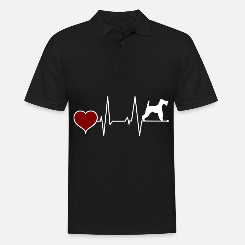 Drahthaar Foxterrier Herzschlag - Männer Poloshirt - Schwarz