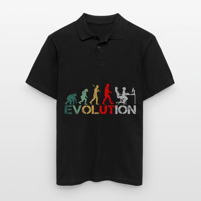 Computer Nerd Programmeur Evolution drôle Polo Homme