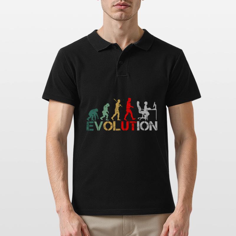 Computer Nerd Programmeur Evolution drôle Polo Homme