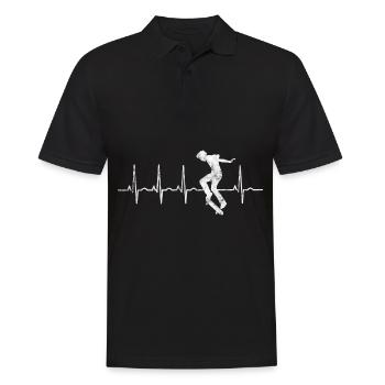 Skateboarder Skateboard EKG Skater Skate Skateing - Polo Homme - noir - Devant - Kai (181cm)