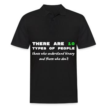 Binär Code lustige Sprüche Computer Computerarbeit - Männer Poloshirt - Schwarz - Vorne - Kai (181cm)