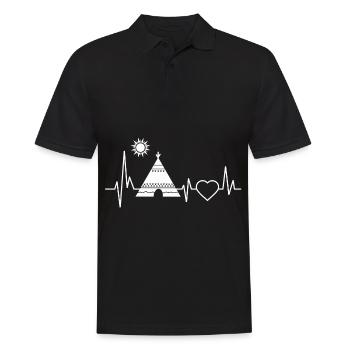Camping Camping Nature Gift Camping Holiday Tent - Men's Polo Shirt - black - Front - Kai (181cm)