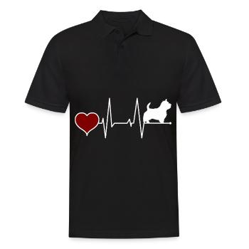 Norwich Terrier Hund Mama Mom Herzschlag - Männer Poloshirt - Schwarz - Vorne - Kai (181cm)