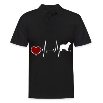 Bergame Berger Chien Maman Battement de cœur - Polo Homme - noir - Devant - Kai (181cm)