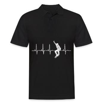 Skateboarder Skateboard EKG Skater Skate Skateing - Polo Homme - noir - Devant - Kai (181cm)