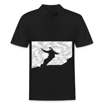 Skifahren - (38) - Männer Poloshirt - Schwarz - Vorne - Kai (181cm)