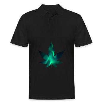 Hanfblatt Cannabisblatt Hanf cannabis hash - Männer Poloshirt - Schwarz - Vorne - Kai (181cm)