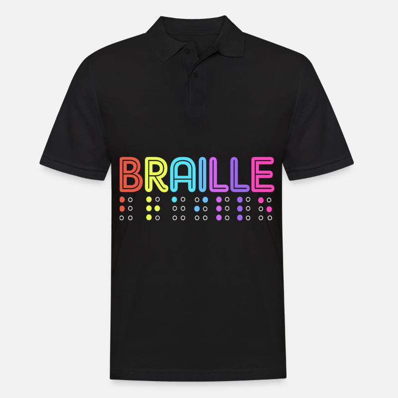 Blindenschrift Braille Blind - Männer Poloshirt - Schwarz