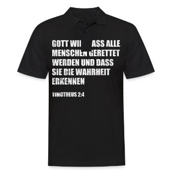 Gott will / Christliches Geschenk - Männer Poloshirt - Schwarz - Vorne - Kai (181cm)