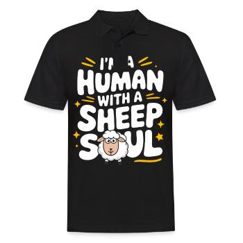 Sheep Sheep Farmer Lamb Farmer - Men's Polo Shirt - black - Front - Kai (181cm)
