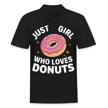 Donut Donuts Süßigkeiten Bagel - Männer Poloshirt - Schwarz - Vorne - Kai (181cm)