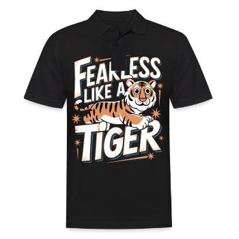 Tiger Tier Zoo Wildtier - Männer Poloshirt - Schwarz - Vorne - Kai (181cm)