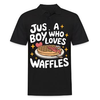 Waffeln Frühstück Süßigkeiten - Männer Poloshirt - Schwarz - Vorne - Kai (181cm)