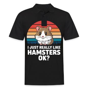 Hamster - Männer Poloshirt - Schwarz - Vorne - Kai (181cm)