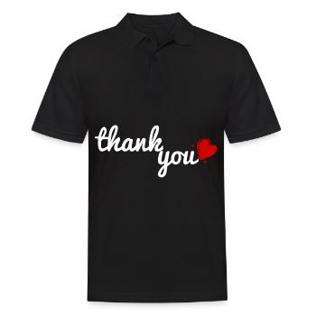 thank you <3 Danke dir Herz - Männer Poloshirt - Schwarz - Vorne - Kai (181cm)
