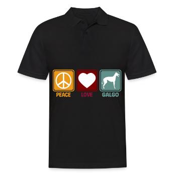 Galgo Espanol Chien Greyhound Paix Amour Dire - Polo Homme - noir - Devant - Kai (181cm)