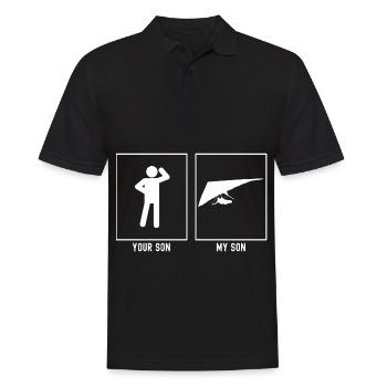 Ihr Sohn - Mein Sohn - Fun Sky Gliding - Männer Poloshirt - Schwarz - Vorne - Kai (181cm)