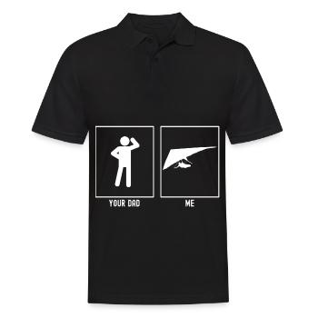 Dein Vater - Ich - Segelfliegen - Links - Männer Poloshirt - Schwarz - Vorne - Kai (181cm)