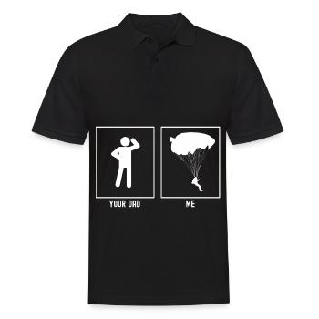 Ton Père - Moi - Parapente à droite - Polo Homme - noir - Devant - Kai (181cm)