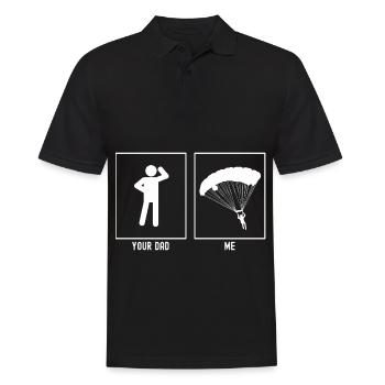 Ton Père - Moi - Atterrissage en Parapente - Polo Homme - noir - Devant - Kai (181cm)