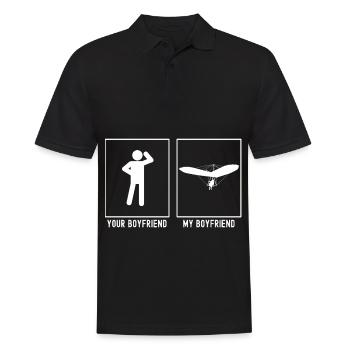Dein Freund - Mein Freund - Segelflugaktivität - Männer Poloshirt - Schwarz - Vorne - Kai (181cm)
