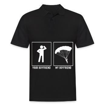 Your Friend - My Friend - Paragliding Descent Ri - Men's Polo Shirt - black - Front - Kai (181cm)