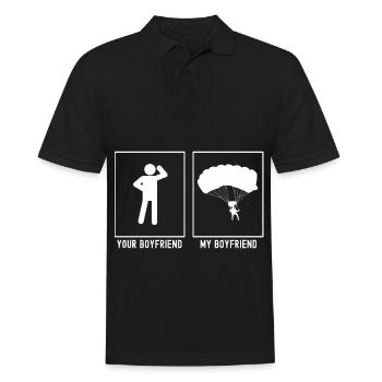 Dein Freund - Mein Freund - Gleitschirmfliegen Abs - Männer Poloshirt - Schwarz - Vorne - Kai (181cm)
