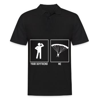 Your friend - Me - Paragliding Diagonal Ve - Men's Polo Shirt - black - Front - Kai (181cm)