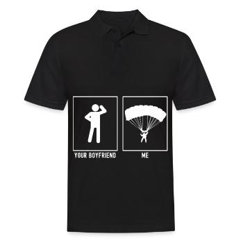 Dein Freund - Ich - Gleitschirmfliegen Abstieg Ill - Männer Poloshirt - Schwarz - Vorne - Kai (181cm)
