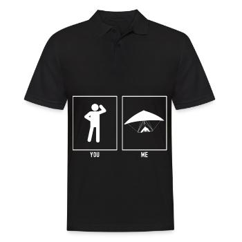 You - Me - Gliding Front View - Men's Polo Shirt - black - Front - Kai (181cm)