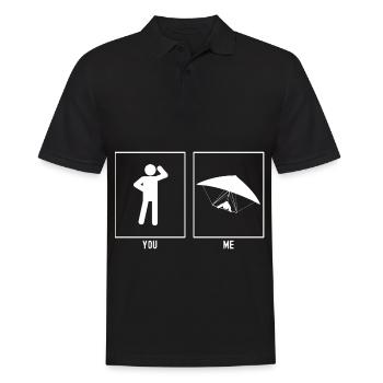 You - Me - Gliding Front View - Men's Polo Shirt - black - Front - Kai (181cm)