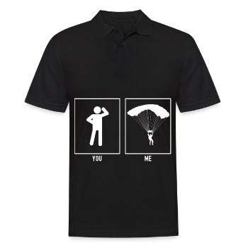 You - Me - Paragliding Front View Vector - Men's Polo Shirt - black - Front - Kai (181cm)