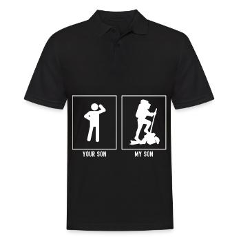 Ihr Sohn - Mein Sohn - Wandernder Berggipfel - Männer Poloshirt - Schwarz - Vorne - Kai (181cm)