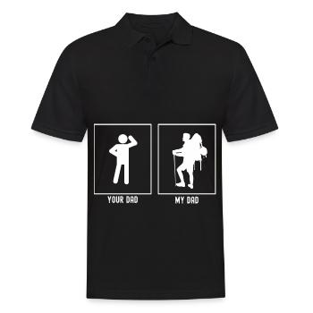 Dein Vater - Mein Vater - Wandernder Mann Posing - Männer Poloshirt - Schwarz - Vorne - Kai (181cm)