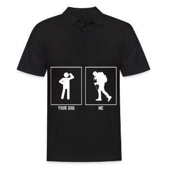 Dein Vater - Ich - Tolles Wandern - Männer Poloshirt - Schwarz - Vorne - Kai (181cm)