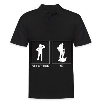 Votre ami - Moi - Expert en randonnée - Polo Homme - noir - Devant - Kai (181cm)